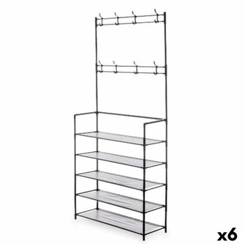 Estante Para Zapatos Con 5 Niveles, Madera Y Metal Negro Torre - L66 Cm - L  66 X A 25 X H 87 Cm con Ofertas en Carrefour