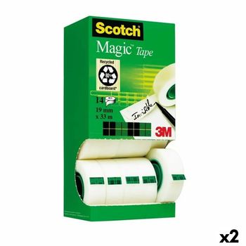 Set De Cintas Adhesivas Scotch Invisible Magic 14 Piezas 19 Mm X 33 M (2 Unidades)