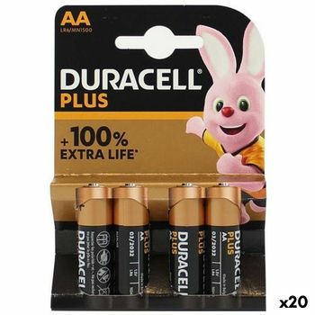 Pilas Alcalinas Duracell Plus Extra Lr06 1,5 V (20 Unidades)