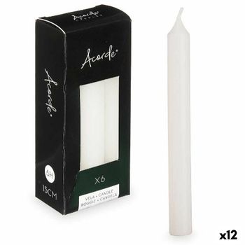 Set De Velas Blanco 2 X 2 X 15 Cm (12 Unidades)