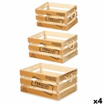 Juego de Cajas Decorativas Storage Blanco Madera (3 Piezas)