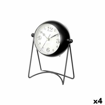 Reloj De Mesa Negro Metal 15,5 X 20 X 11 Cm (4 Unidades)