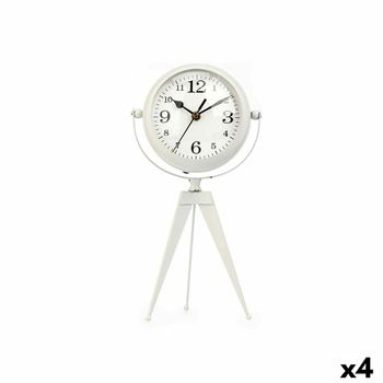 Reloj De Mesa Trípode Blanco Metal 14 X 30 X 11 Cm (4 Unidades)