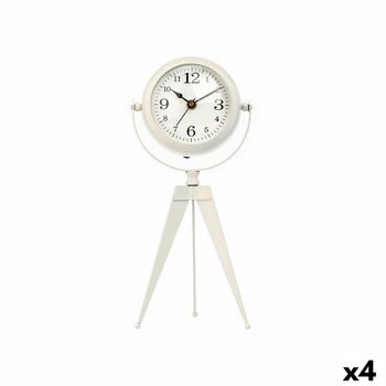 Reloj De Mesa Trípode Blanco Metal 12 X 30 X 12 Cm (4 Unidades)