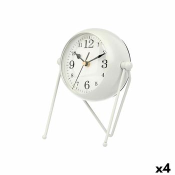 Reloj De Mesa Blanco Metal 18 X 21 X 12 Cm (4 Unidades)