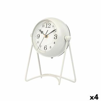 Reloj De Mesa Blanco Metal 15,5 X 20 X 11 Cm (4 Unidades)