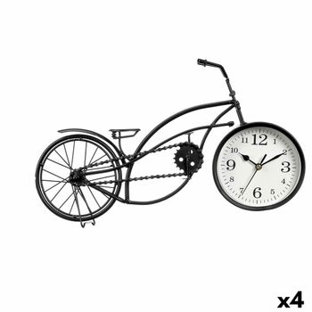 Reloj De Mesa Bicicleta Negro Metal 42 X 24 X 10 Cm (4 Unidades)