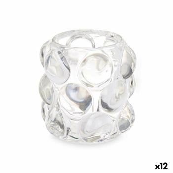 Portavelas Microesferas Transparente Cristal 8,4 X 9 X 8,4 Cm (12 Unidades)