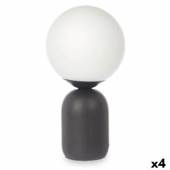 Lámpara De Mesa Bola 40 W Blanco Negro Cerámica 15 X 28,5 X 15 Cm (4 Unidades)