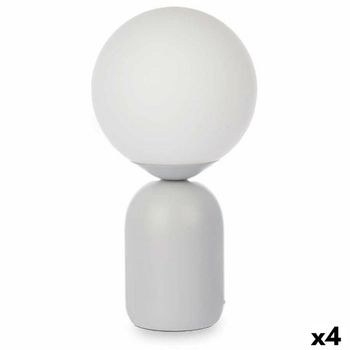 Lámpara De Mesa Bola 40 W Blanco Gris Cerámica 15 X 28,5 X 15 Cm (4 Unidades)