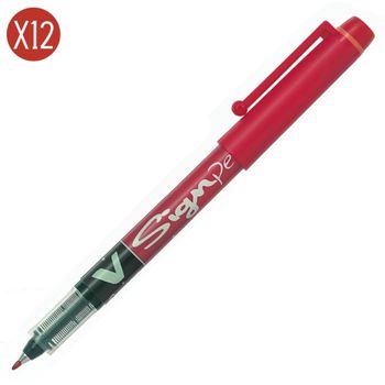 Pack 12 Rotulador Pilot Signpen Rojo