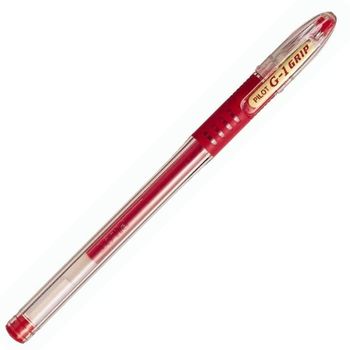 Pilot G1 Grip -boligrafo  Roller De Gel (punta Extra Fina De 0,7 Mm, 12 Unidades), Color Rojo