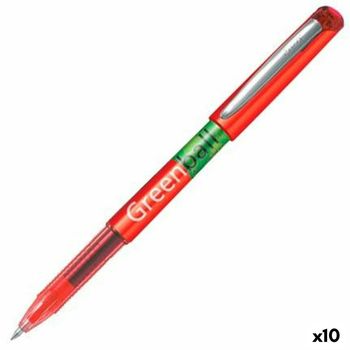 Boligrafo De Tinta Líquida Pilot Green-ball Rojo (10 Unidades)