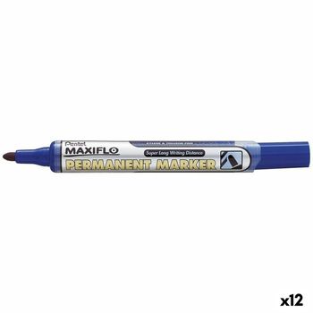 Rotulador Permanente Pentel Maxiflo Nlf50 Azul 12 Piezas (12 Unidades)