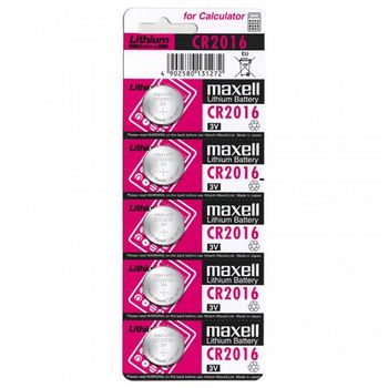 Pila De Botón De Litio Maxell Cr-2016 3 V (5 Pcs)