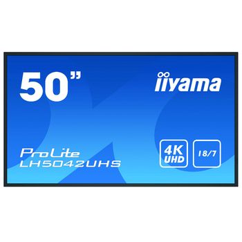 Iiyama Lh5042uhs-b3 Pantalla De Señalización Pizarra De Caballete Digital 125,7 Cm (49.5") Va 500 Cd / M² 4k Ultra Hd Negro Android 8.0 18/7