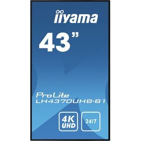 Iiyama Lh4370uhb-b1 Pantalla De Señalización Pantalla Plana Para Señalización Digital 108 Cm (42.5") Va 700 Cd / M² 4k Ultra Hd Negro Procesador Incorporado Android 9.0 24/7