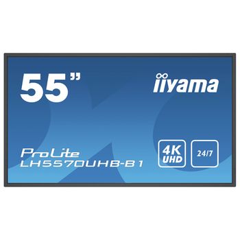 Iiyama Lh5570uhb-b1 Pantalla De Señalización Pantalla Plana Para Señalización Digital 138,7 Cm (54.6") Va 700 Cd / M² 4k Ultra Hd Negro Procesador Incorporado Android 9.0 24/7