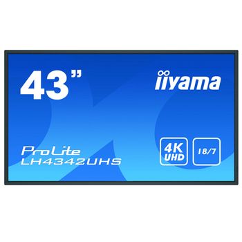 Iiyama Lh4342uhs-b3 Pantalla De Señalización Pantalla Plana Para Señalización Digital 108 Cm (42.5") Ips 500 Cd / M² 4k Ultra Hd Negro Procesador Incorporado Android 8.0 18/7