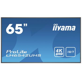 Iiyama Lh6542uhs-b3 Pantalla De Señalización Pantalla Plana Para Señalización Digital 163,8 Cm (64.5") Ips 500 Cd / M² 4k Ultra Hd Negro Procesador Incorporado Android 8.0 18/7