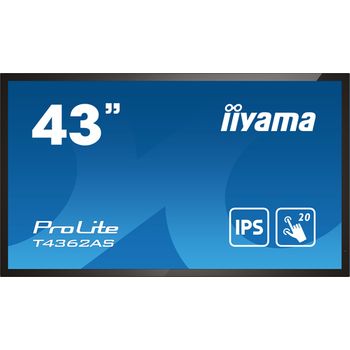 Iiyama T4362as-b1 Pantalla De Señalización Panel Plano Interactivo 108 Cm (42.5") Ips 500 Cd / M² 4k Ultra Hd Negro Pantalla Táctil Procesador Incorporado Android 8.0 24/7