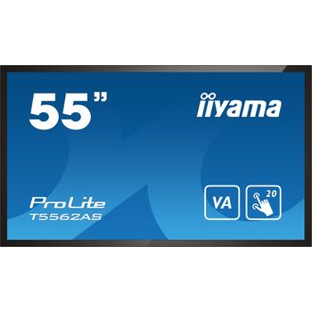 Iiyama T5562as-b1 Pantalla De Señalización Panel Plano Interactivo 138,7 Cm (54.6") Va 500 Cd / M² 4k Ultra Hd Negro Pantalla Táctil Procesador Incorporado Android 8.0 24/7