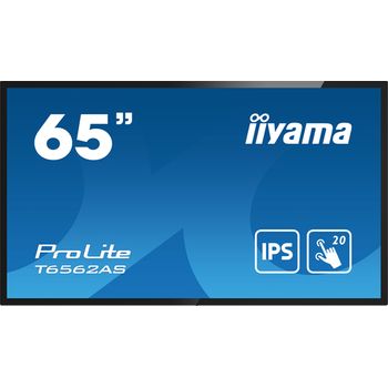 Iiyama T6562as-b1 Pantalla De Señalización Panel Plano Interactivo 163,8 Cm (64.5") Ips 500 Cd / M² 4k Ultra Hd Negro Pantalla Táctil Procesador Incorporado Android 8.0 24/7