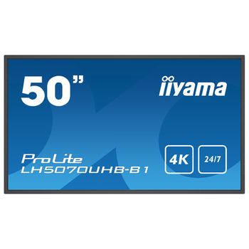 Iiyama Lh5070uhb-b1 Pantalla De Señalización Pantalla Plana Para Señalización Digital 125,7 Cm (49.5") Va 700 Cd / M² 4k Ultra Hd Negro Procesador Incorporado Android 9.0 24/7