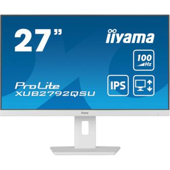 Iiyama Prolite Xub2792qsu-w6 Pantalla Para Pc 68,6 Cm (27") 2560 X 1440 Pixeles Wide Quad Hd Led Blanco