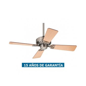 VENTILADOR BENDAN WESTINGHOUSE Ventilador de techo estilo moderno para  interior. Cuerpo de metal en acabado níquel satinado y aspas de madera  color de