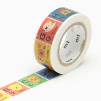 Cinta Adhesiva Decorativa Para Los Niños - Alfabeto A -m Multicolor -