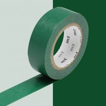 Cinta Adhesiva Decorativa Unicolor - Verde Pavo Real - 1,5 Cm X 7 M