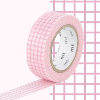 Cinta Adhesiva Decorativa Cuadrada - Rosa - 1,5 Cm X 7 M