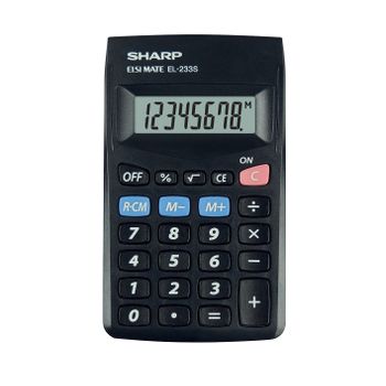 Sharp El-233s Calculadora Bolsillo Calculadora Básica Negro