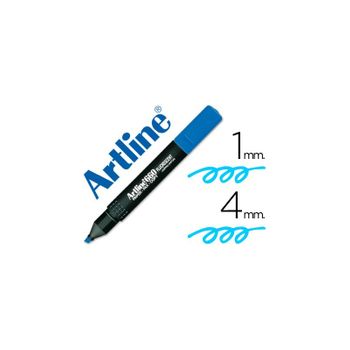 Rotulador Artline Fluorescente Ek-660 Azul -punta Biselada 12 Unidades