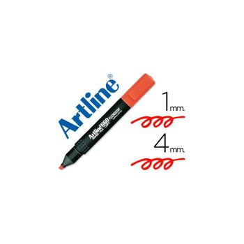 Rotulador Artline Fluorescente Ek-660 Rojo -punta Biselada 12 Unidades