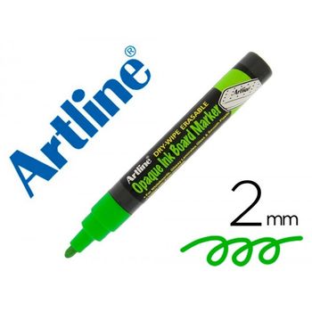 Rotulador Artline Pizarra Epd-4 Color Verde Fluorescente Opaque Ink Board Punta Redonda 2 Mm (pack De 12 Uds.)