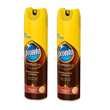 Pronto® Revitaliza Aerosol Para Muebles Con Aceites Nutritivos, Antipolvo Y Abrillantador, Packs De 2 Uds X 300 Ml