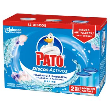 Limpiador De Inodoro   Pato Discos Activos, 2 Recambios Para Aparato - Paquete De 2 X 74 Gr - Total: 148g