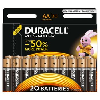 Pilas Alcalinas Aa Plus Power 20 Unidades Duracell