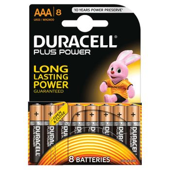 Duracell Pila Alcalina Aaa Plus Power Mn2400b8 Pack 8uni