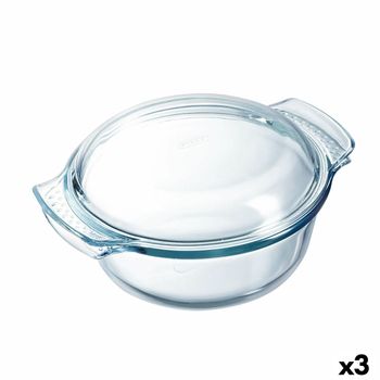 Fuente Para Horno Pyrex Classic Vidrio Con Tapa Transparente Vidrio 33 X 26 X 12 Cm (3 Unidades)