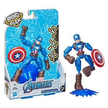 Marvel Avengers Bend And Flex Captain America - Juego De Mesa - Avengers  - 4 Años+