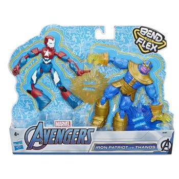 Iron Patriot Vs Thanos - Figura - Marvel Avengers Bend And Flex - 4 Años+