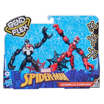 Venom Vs Carnage - Figura - Spiderman Bend And Flex - 4 Años+