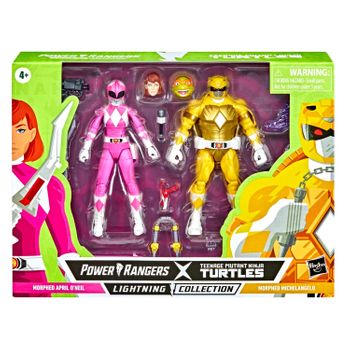 Set Figuras Michelangelo Y April Power Rangers Tortugas Ninja