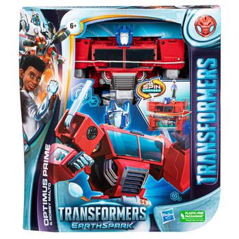 Transformers Earthspark - Cambiador De Giro Optimus Prime Y Robby Malto - Figura - Transfo