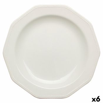 Plato Llano Churchill Artic White Cerámica Blanco Loza Ø 27 Cm (6 Unidades)