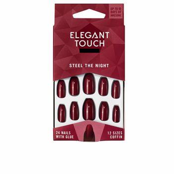 Uñas Postizas Elegant Touch Polished Colour Rectangular Steel The Night (24 Uds)