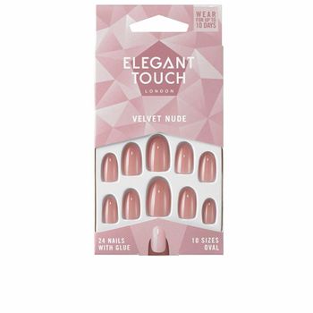 Uñas Postizas Elegant Touch Polished Colour Ovalada Velvet Nude (24 Uds)